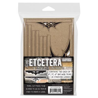 Stampers Anonymous Tim Holtz Etcetera Chipboard - Bat & Web Trims