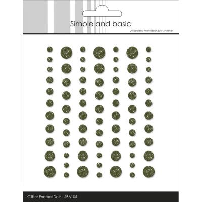 Simple And Basic Glitter Enamel Dots - Forest Green