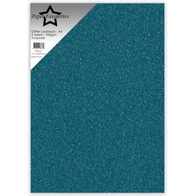 Paper Favourites Glitter Cardstock - Turqouise