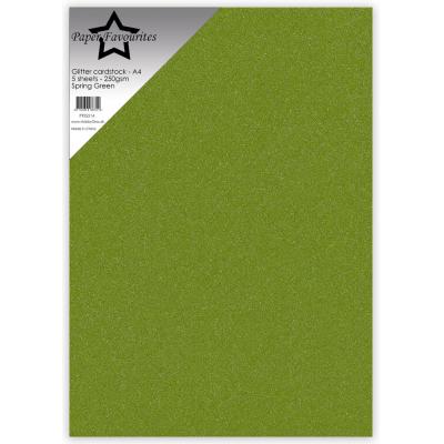 Paper Favourites Glitter Cardstock - Spring Green