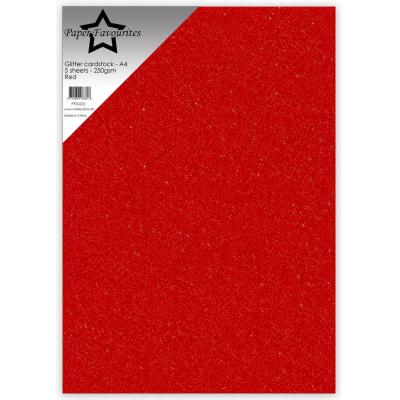 Paper Favourites Glitter Cardstock - Red