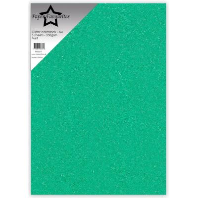 Paper Favourites Glitter Cardstock - Mint