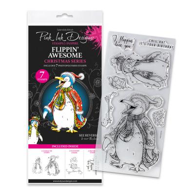Katy Sue Designs Pink Ink Designs Stempel - Flippin' Awesome Penguin