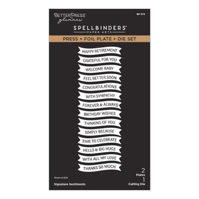 Spellbinders Create Your Way Everyday Press Plates & Die - Signature Sentiments