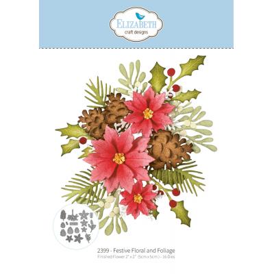 Elizabeth Craft Designs Warm Wishes Dies - Festive Floral And Foliage