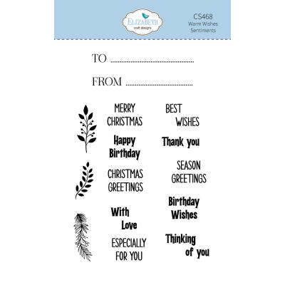 Elizabeth Craft Designs Warm Wishes Stempel - Sentiments