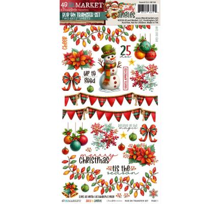 49 and Market Jolly Jingles - Rub On Transfer Set