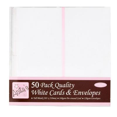 10,5 x 21cm lange Karten & Umschläge in Weiß und Creme