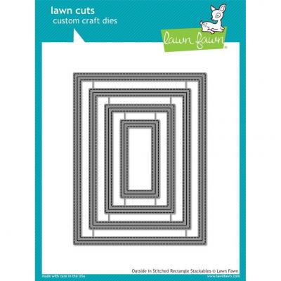 Lawn Fawn Cutz - Outside In Stitched Rectangle Stackables