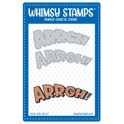 Whimsy Stamps Metal Die Set - Arrgh Word and Shadow