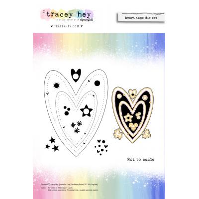 Tracey Hey Cutting Dies - Heart Tags