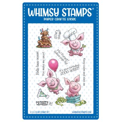 Whimsy Stamps Stempel - Piggies Crushed It