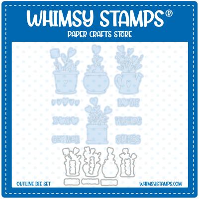 Whimsy Stamps Die Set - Planted Hearts