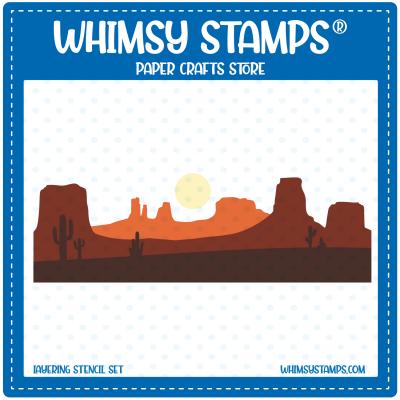 Whimsy Stamps Stencils - Rustic Landscape
