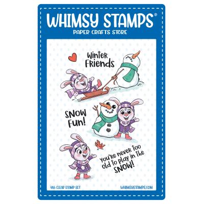 Whimsy Stamps Stempel - Winter Friends Snowman and Bunny