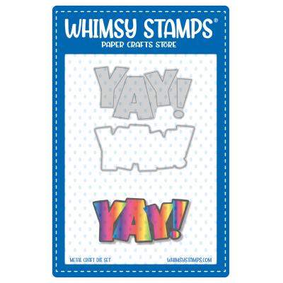 Whimsy Stamps Metal Die Set - Yay Word and Shadow