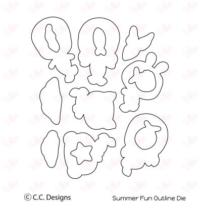 C. C. Designs Outline-Stanzschablonen - Summer Fun